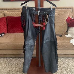 Women’s. Black chaps. Medium. Leather